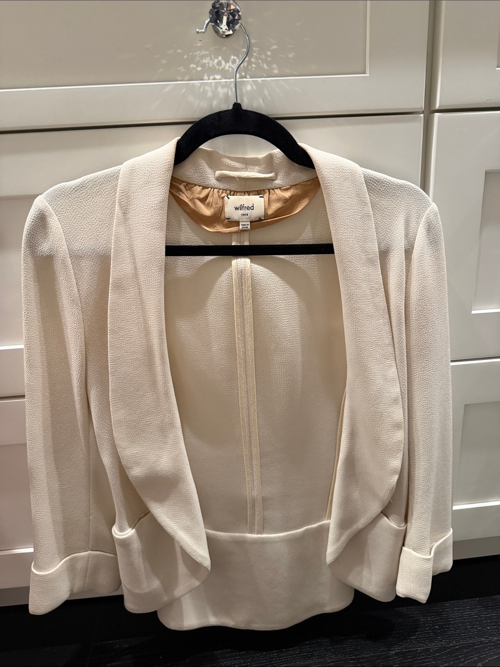 Wilfred Cream Shawl-Collar Open Blazer